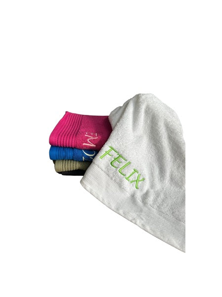 The One bath towel embroidery
