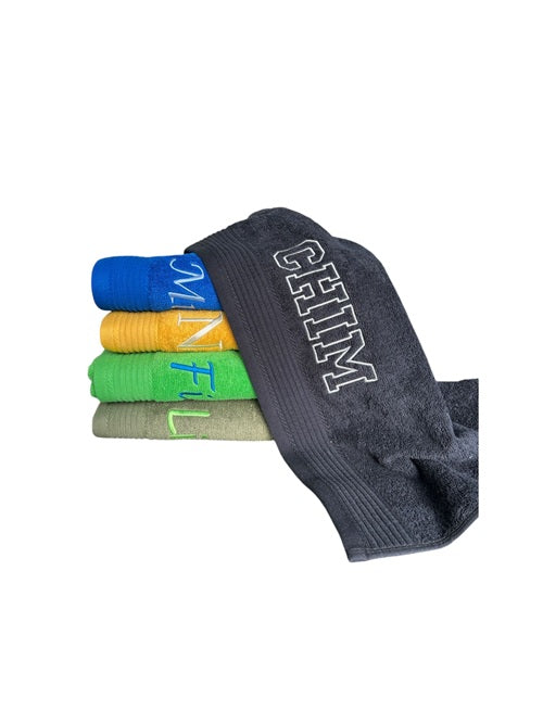 The One bath towel embroidery
