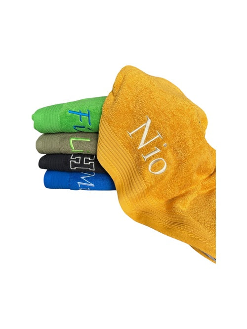 The One bath towel embroidery