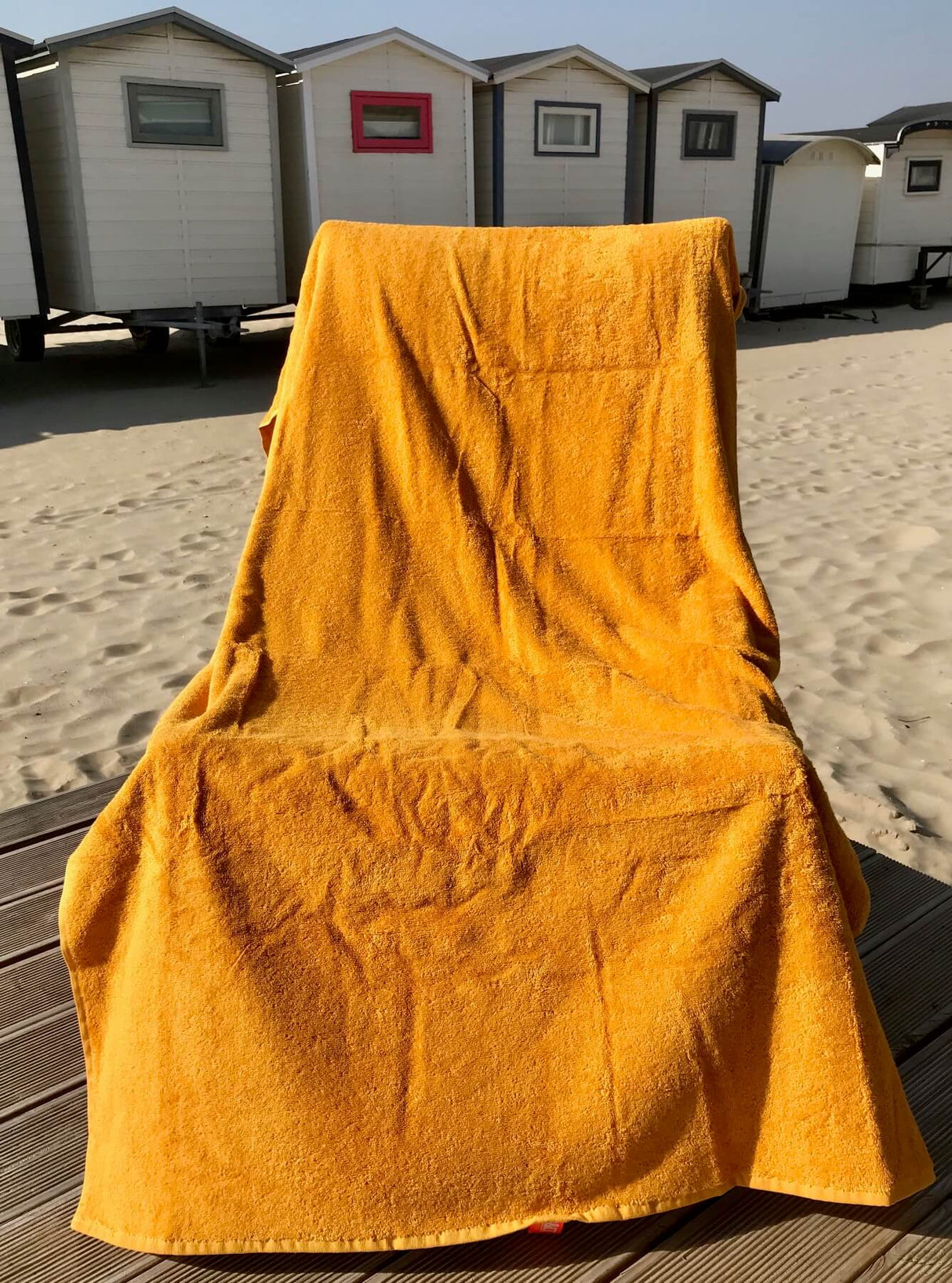 Luxe XXL strandlaken okergeel 100x200 cm - 500 gr/m2