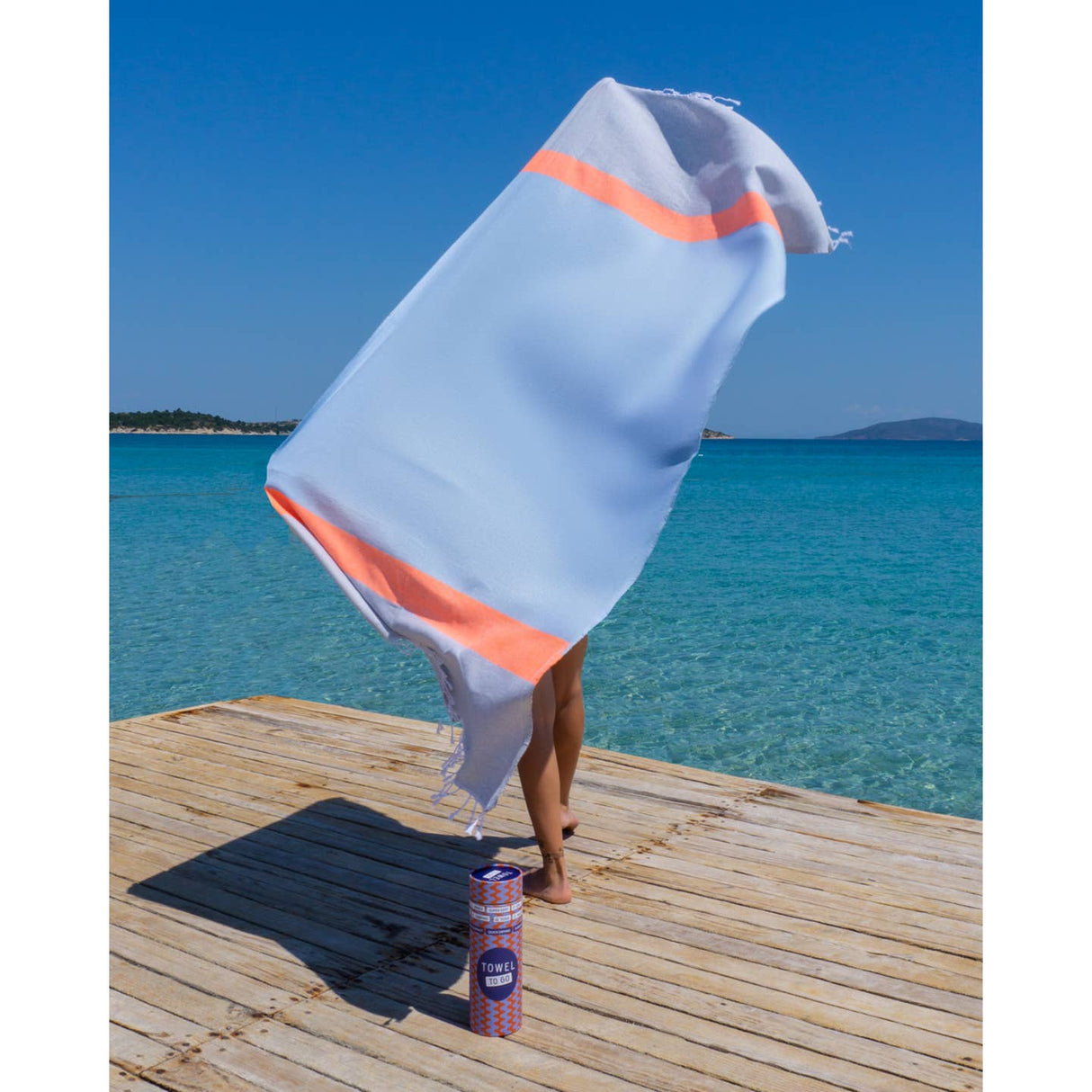 Neon 2-in-1 hamamtas blauw/grijs