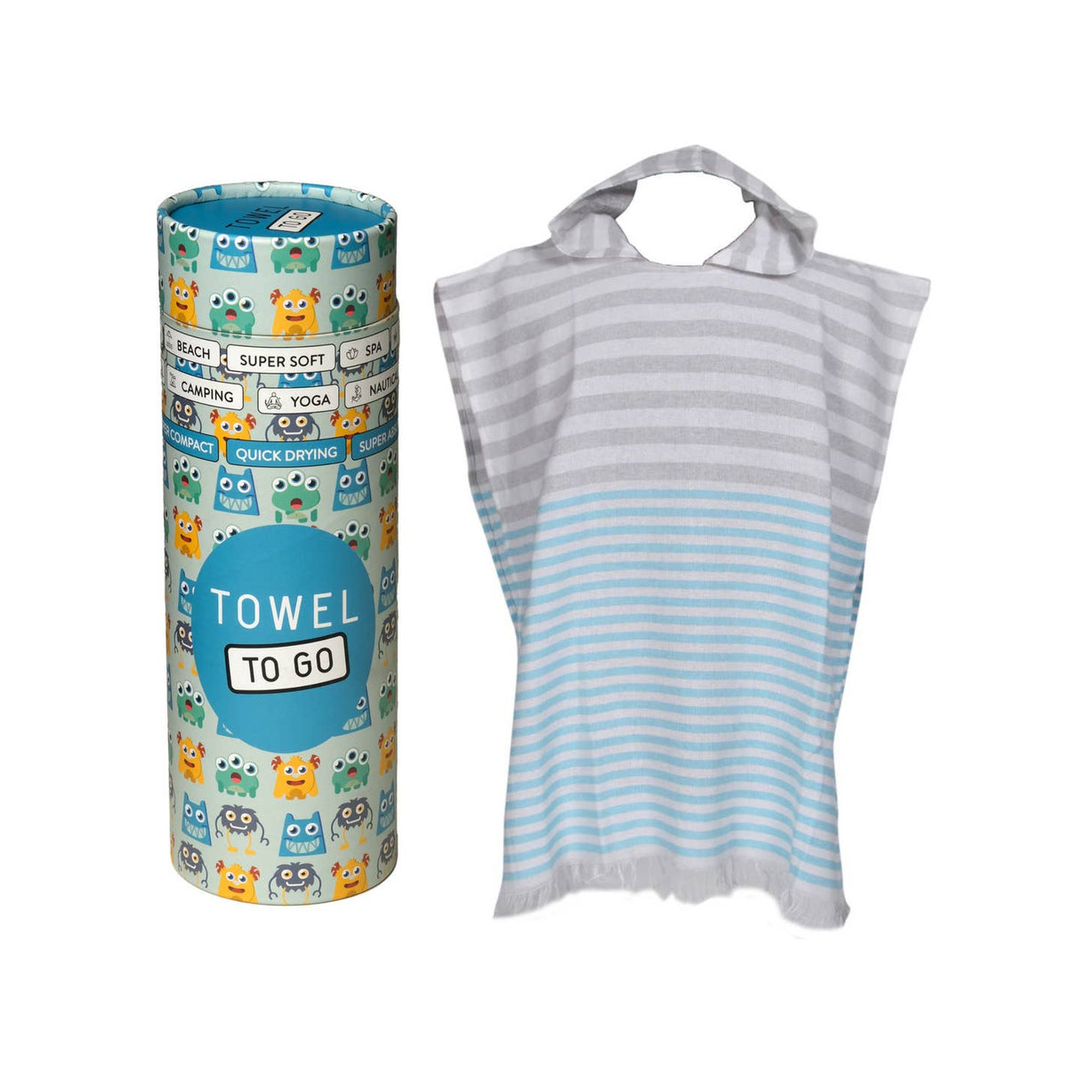 Kinderponcho Playa blauw