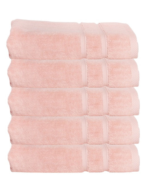 Hotel badhanddoeken roze - 5 stuks