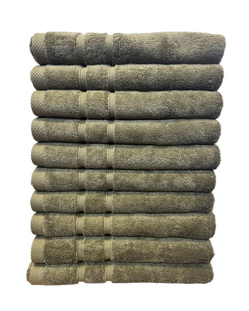 Hotel handdoeken olijfgroen - 10 stuks