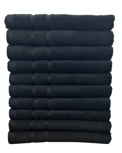 Hotel handdoeken zwart - 10 stuks