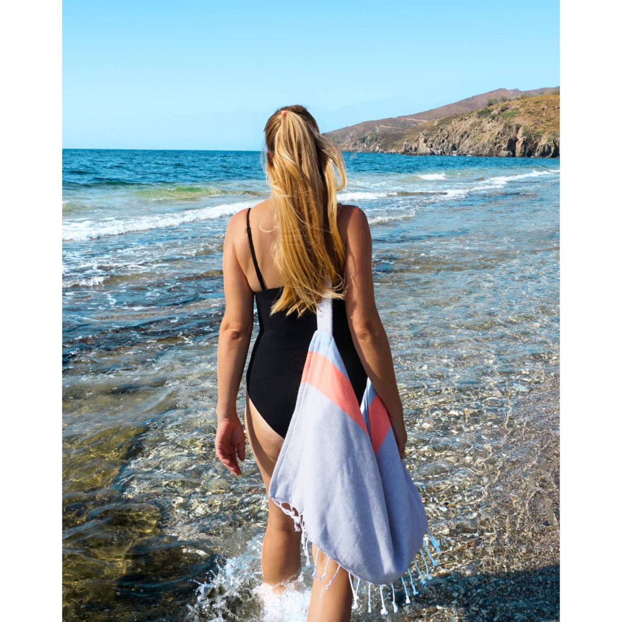 Neon 2-in-1 hamamtas blauw/grijs