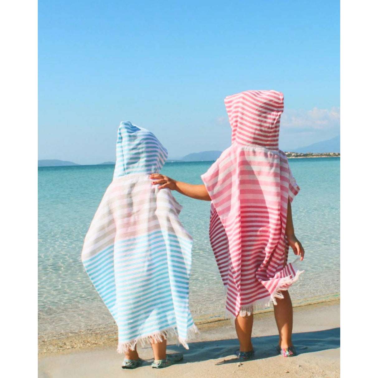 Kinderponcho Playa blauw