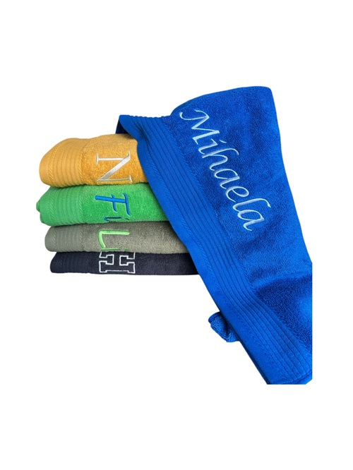 The One bath towel embroidery