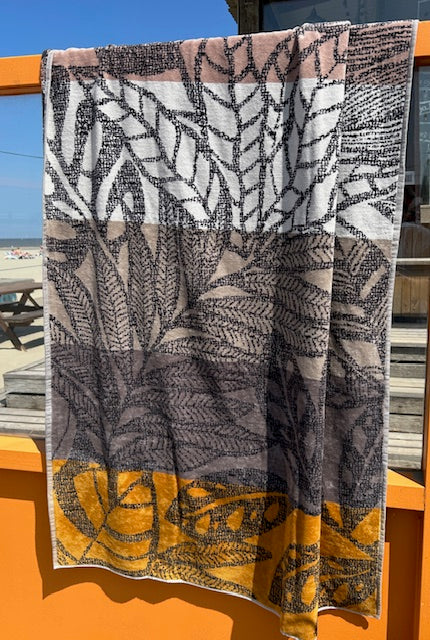 Velours strandhanddoek Leaves
