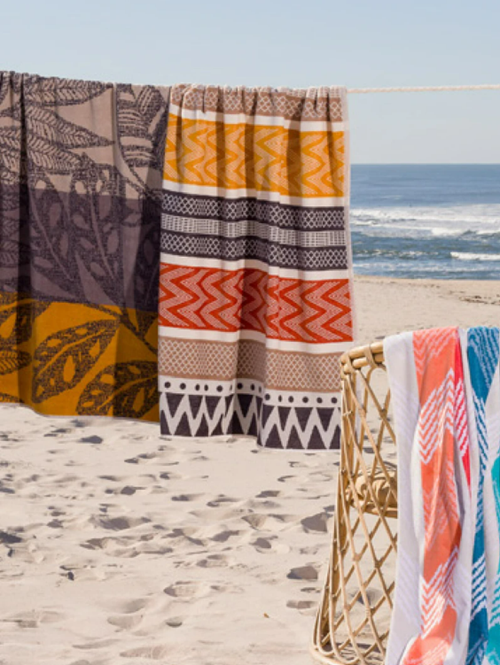 Velours strandhanddoek Leaves