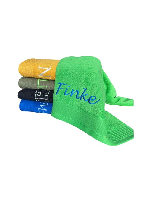 The One bath towel embroidery