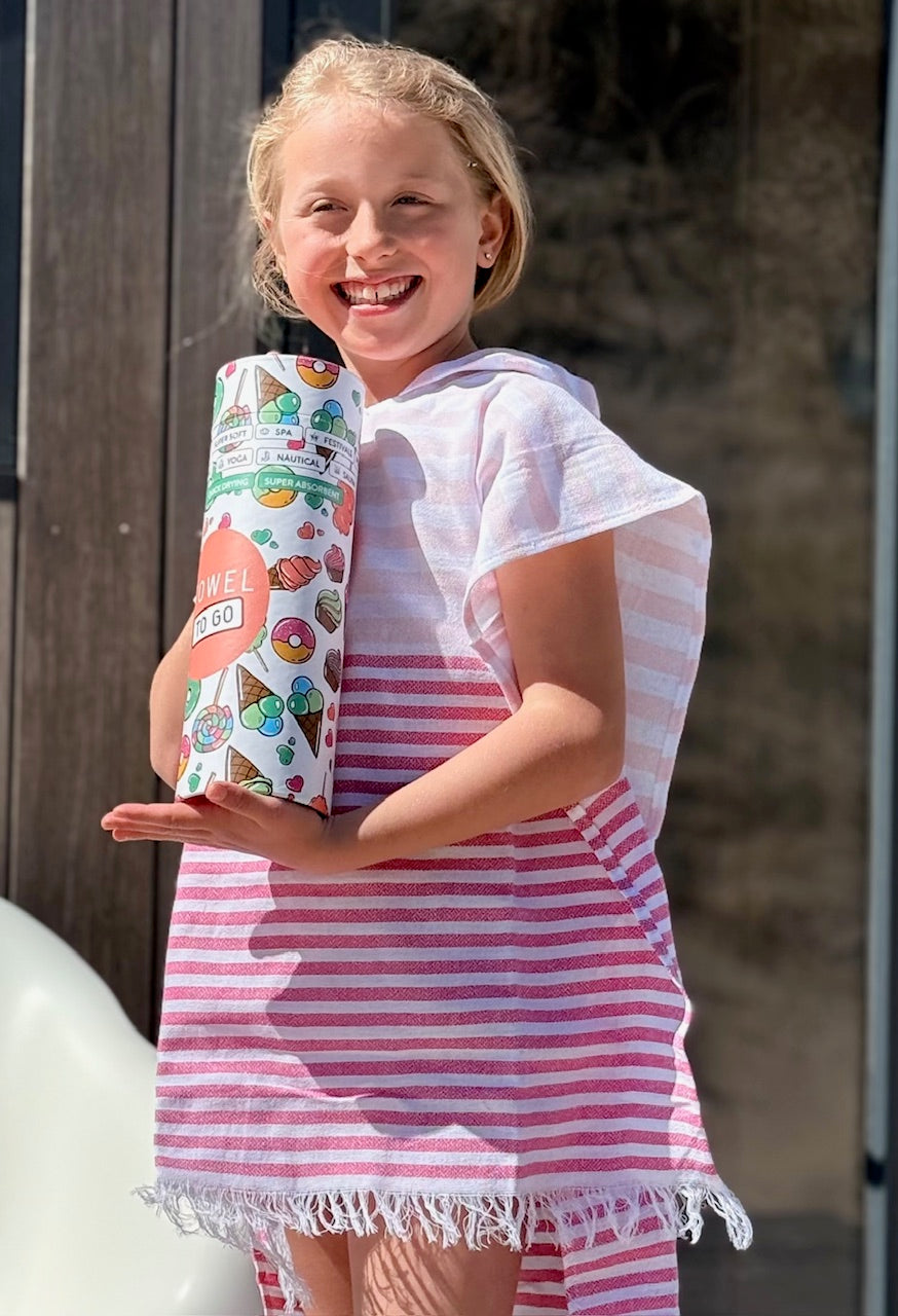 Kinderponcho Playa roze