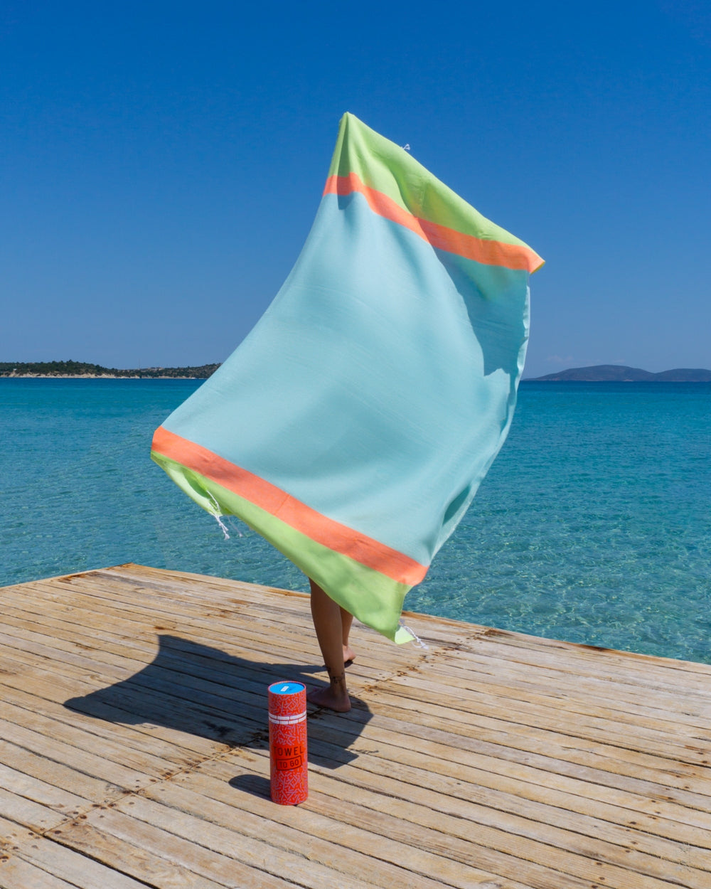 Neon 2-in-1 hamamtas blauw/groen