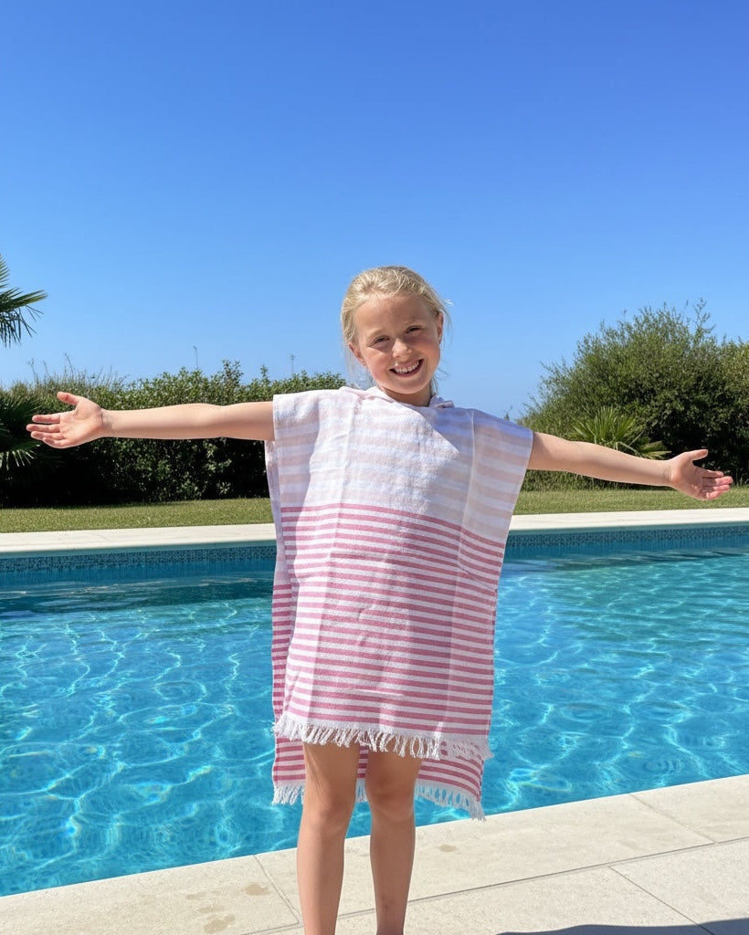 Kinderponcho Playa roze
