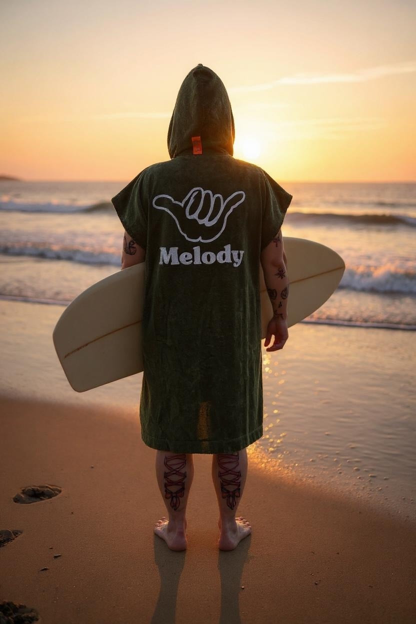 Surfponcho Shaka met print