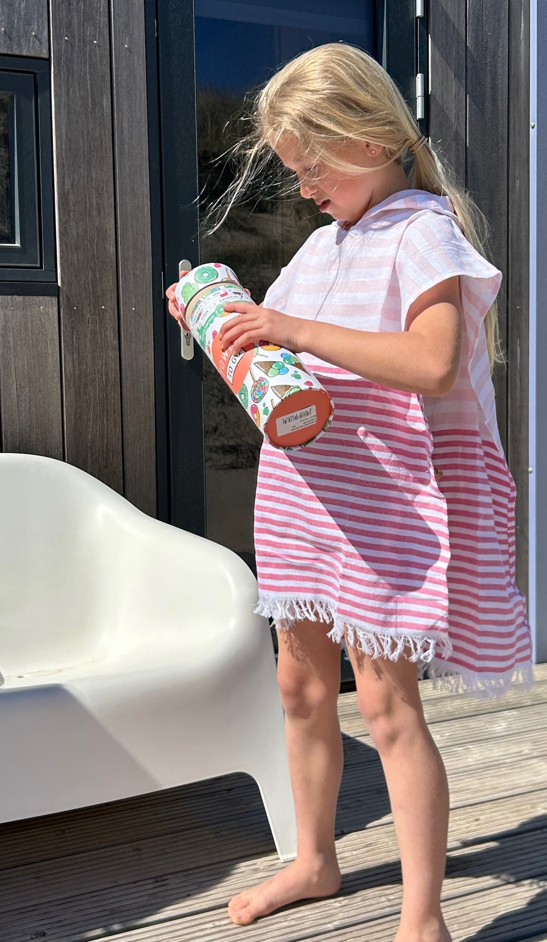 Kinderponcho Playa roze