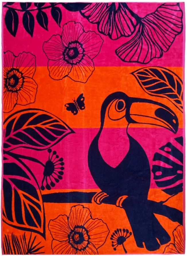 2-person beach towel Tropical Forest
