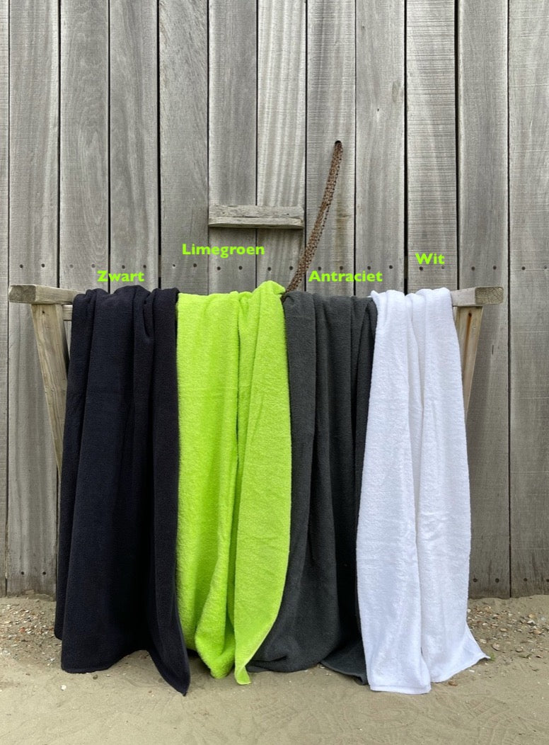 Luxe XXL strandlaken zwart 100x200 cm - 500 gr/m2