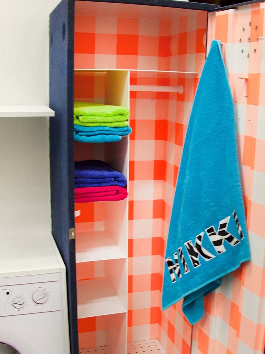 badlaken met naam turquoise