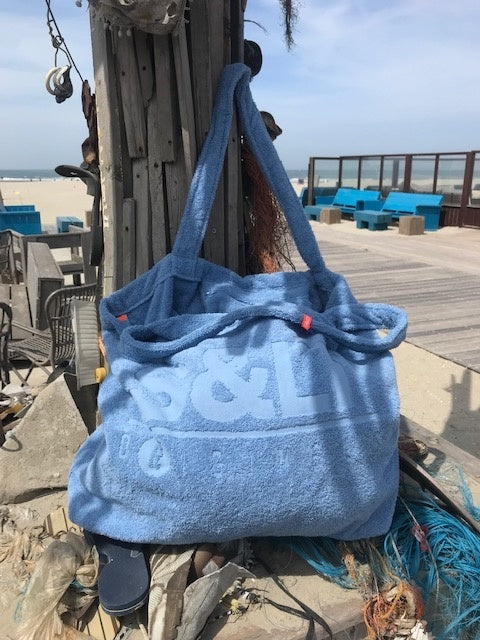 Badstof strandtas denim