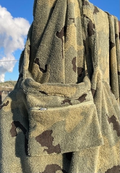 Binnenvakje met rits Camo strandtas