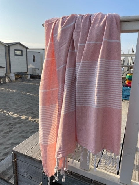 Familiestrandlaken peach