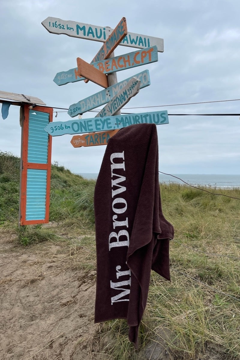 Geprint strandlaken bruin