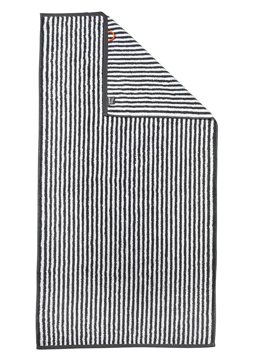 Gestreept badlaken antraciet:wit