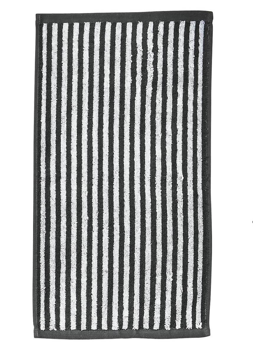 Gestreepte gastendoek antraciet:wit