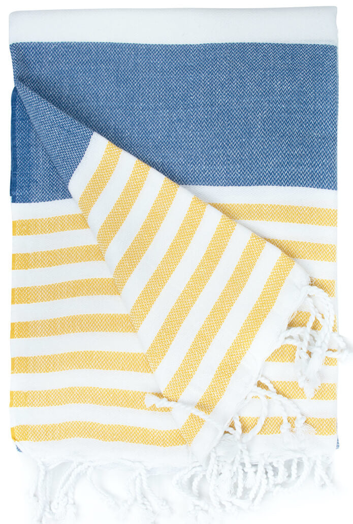Hamamdoek blauw-geel