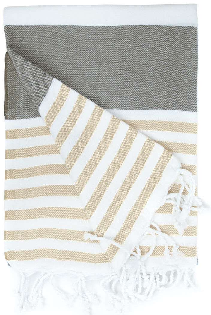 Hamamdoek bruin-creme