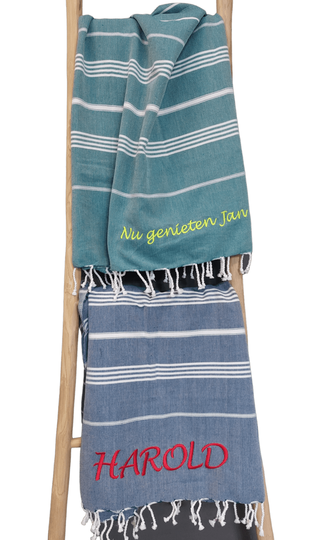 Hamamdoek met naam petrol en navy