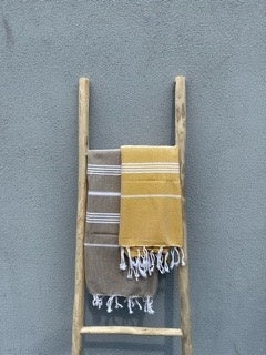 Hamamdoek mosterd en olijf