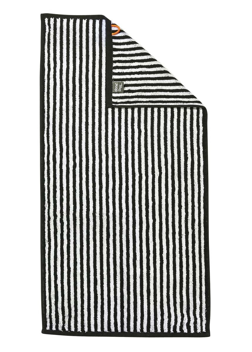 Handdoek_zwart gestreept