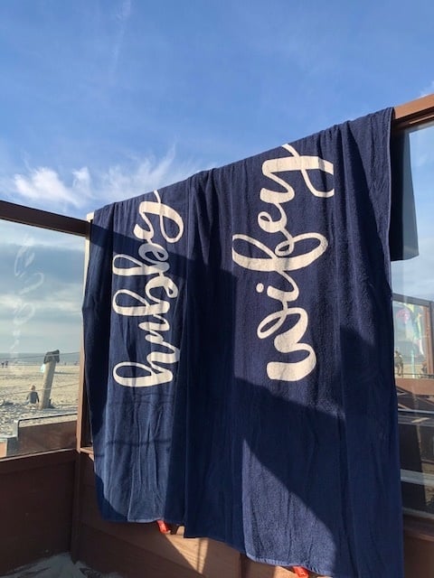 Huwelijks set donkerblauwe strandlakens