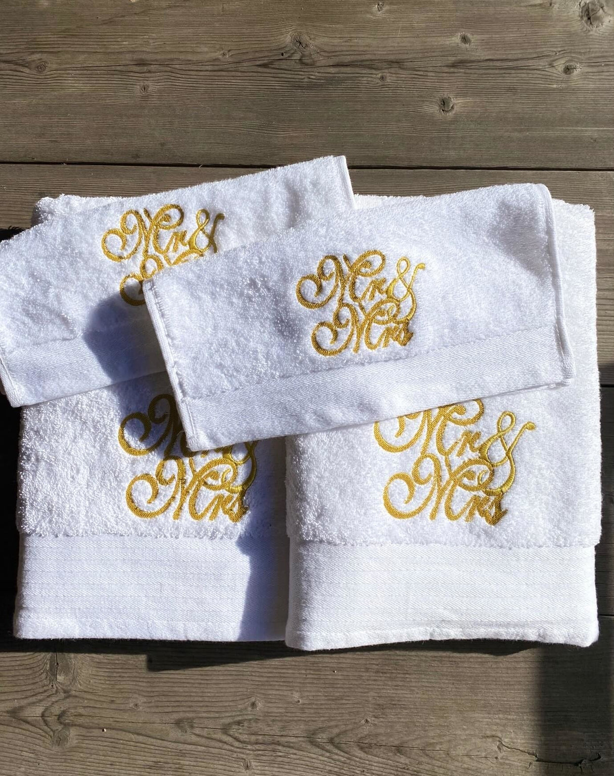 Huwelijksset goud Mr & Mrs