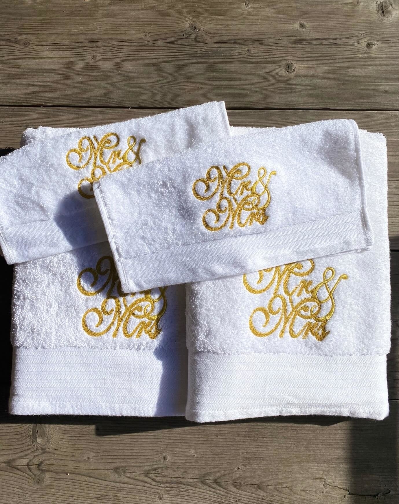 Huwelijksset goud Mr & Mrs