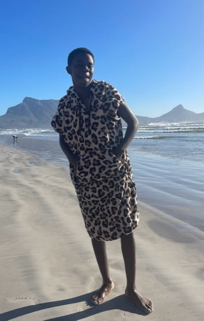 Kids surfponcho luipaard