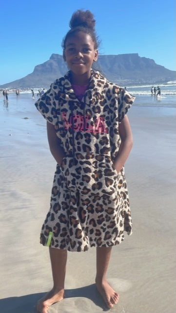 kids surfponcho panterprint