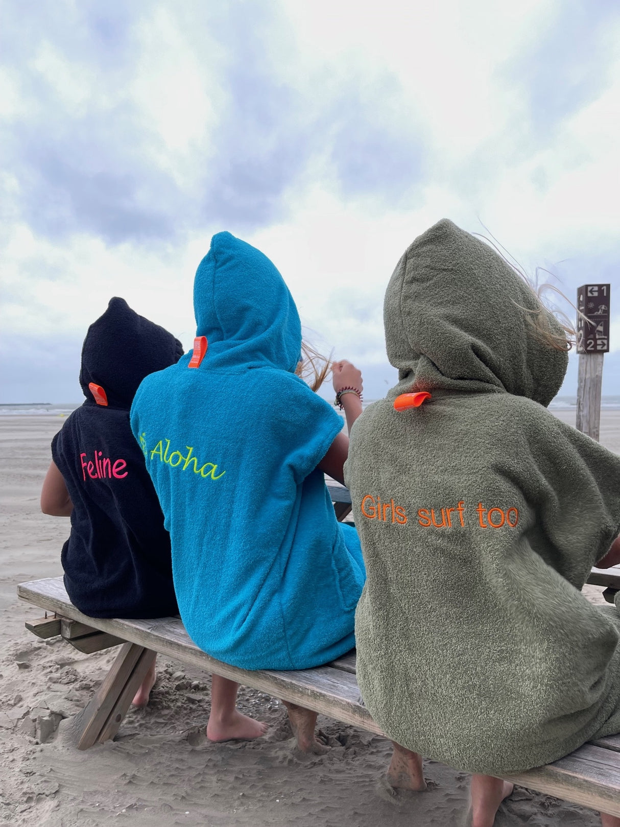 kinder surfponcho borduren