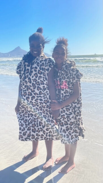 Kinder surfponcho luipaard