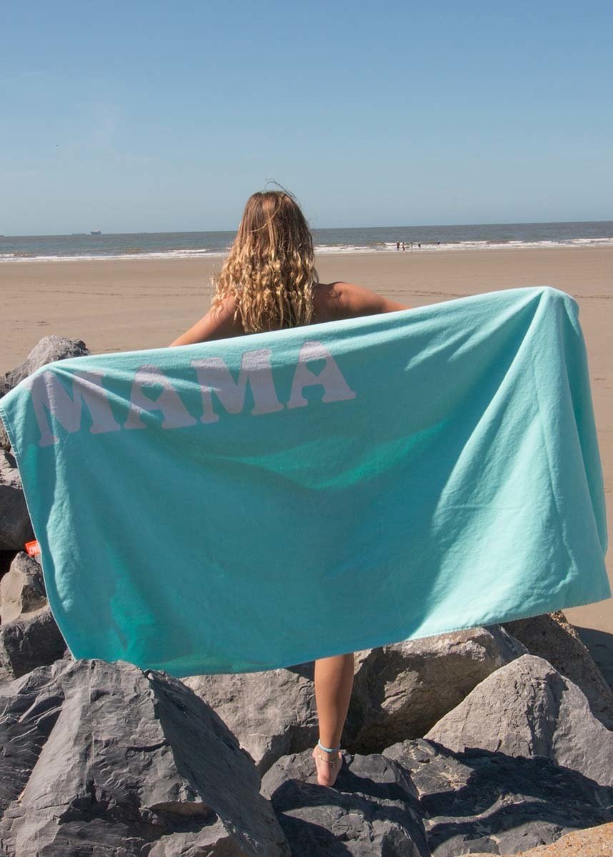 Mintgroen strandlaken velours print