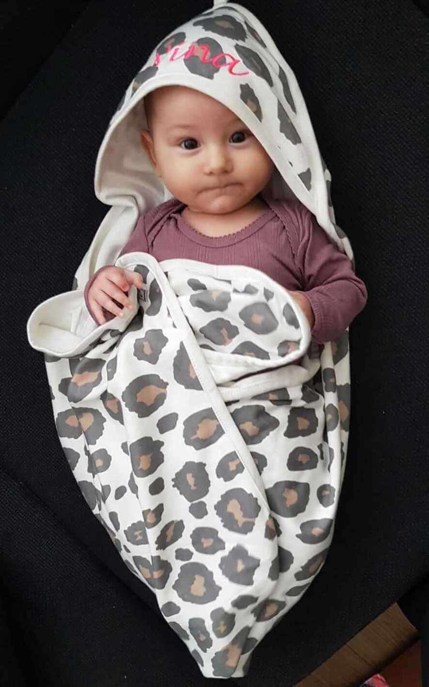 Panter babyhanddoek met naam
