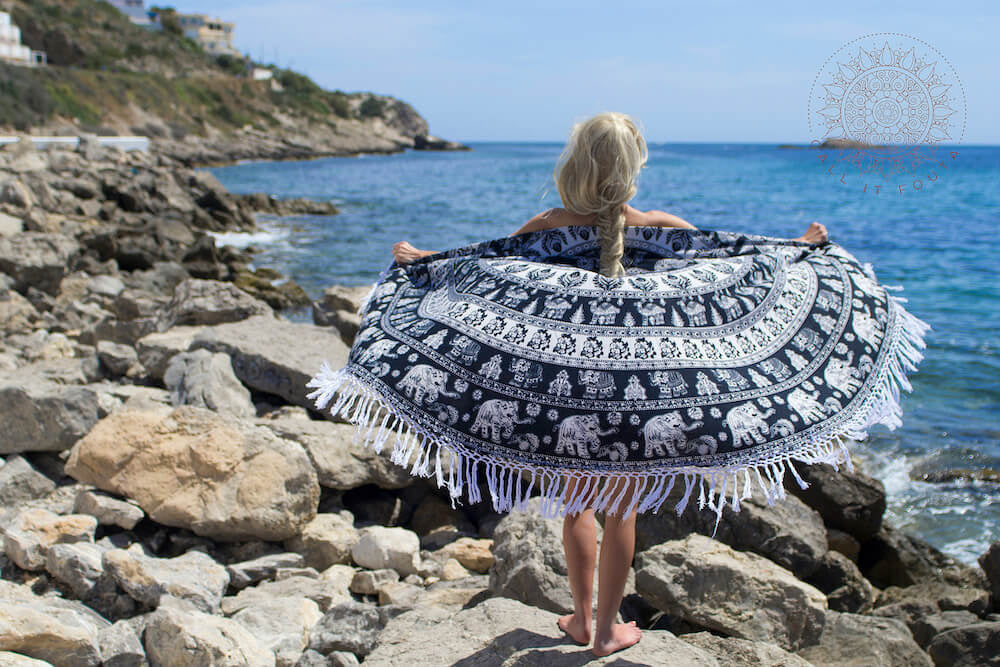 Roundie zwart-wit olifant