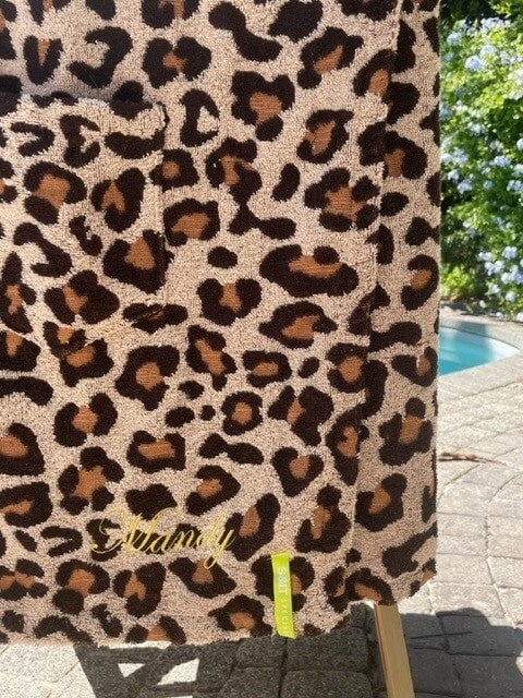 saunakilt dames panterprint borduren