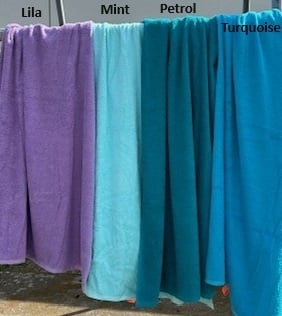 Strandlaken badstof petrol lila