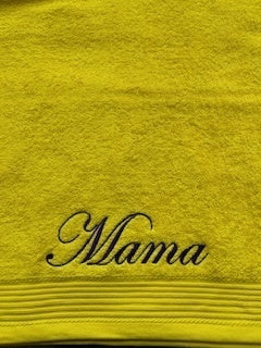 the-one-towelling-badlaken-borduren-geel