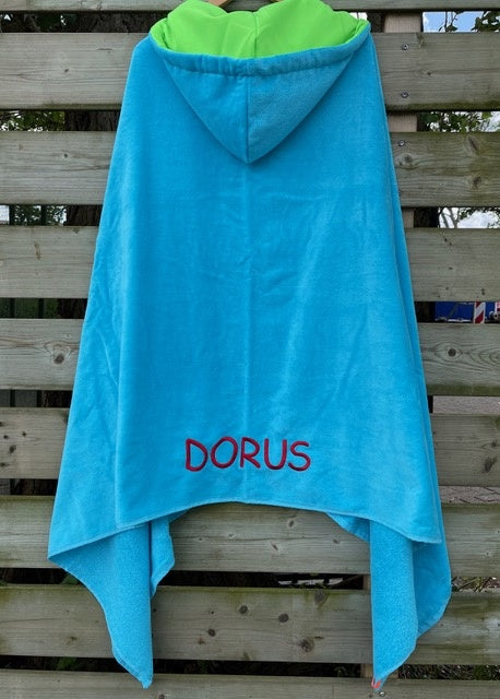 Turquoise Hoody met borduring