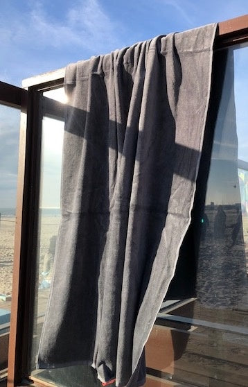 Velours strandlaken antraciet