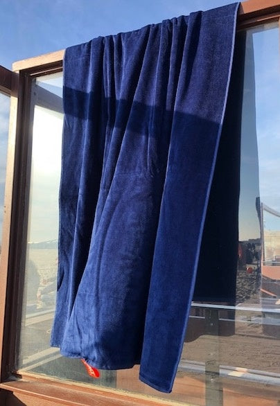 Velours strandlaken donkerblauw